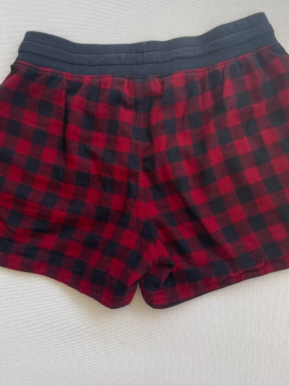 LLBEAN Buffalo Plaid Flannel Pajama Sleep Shorts, Med.